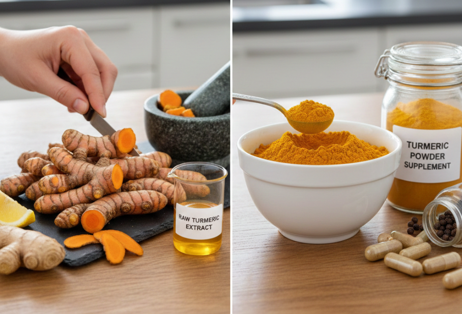 Raw Turmeric VS Turmeric Powder: Which Offers Greater Health Benefits and Curcumin Absorption?